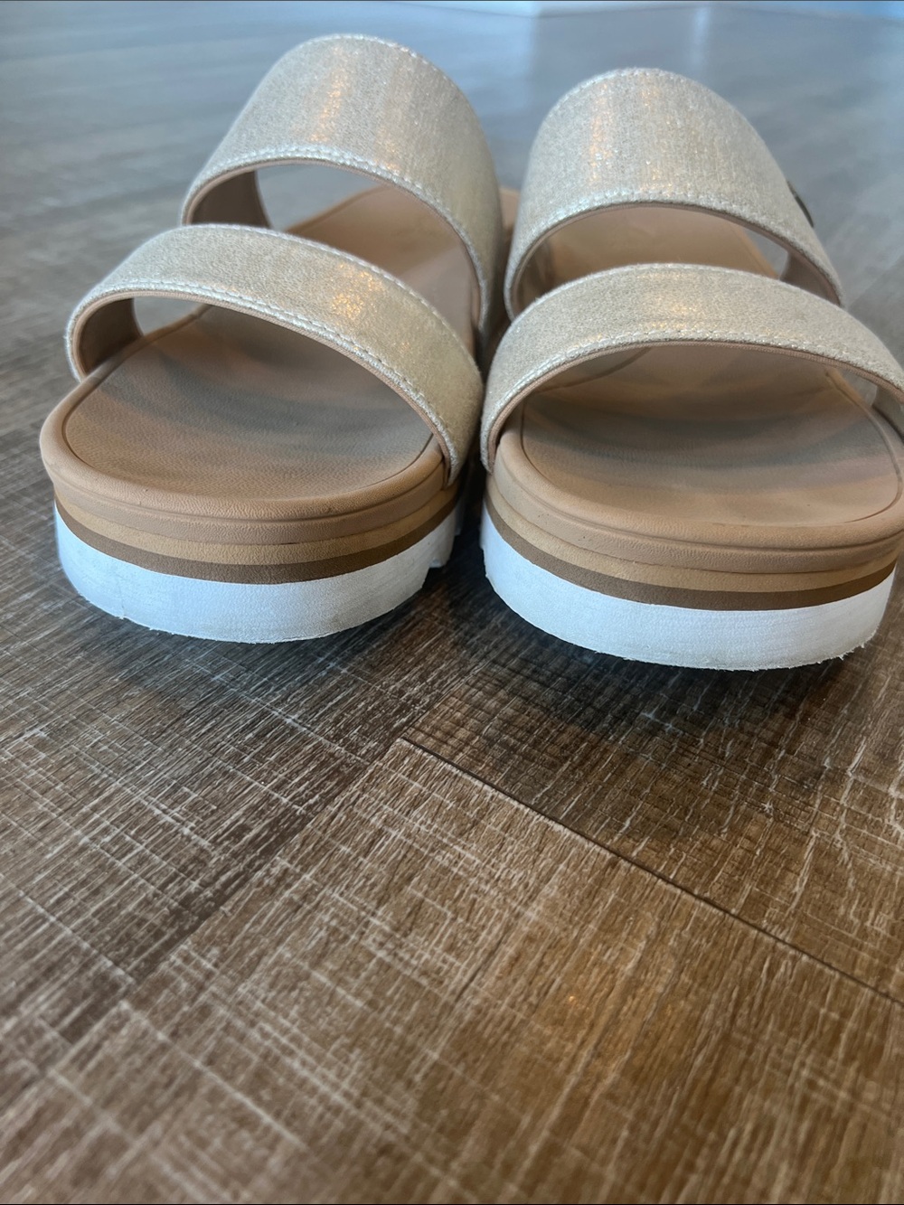 Reef Banded Horizon Hi Open Toe Slide Sandal in Champagne size 11 - Picture 8 of 10